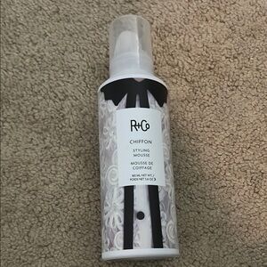 R+Co Chiffon Styling Mousse with Black and White Design